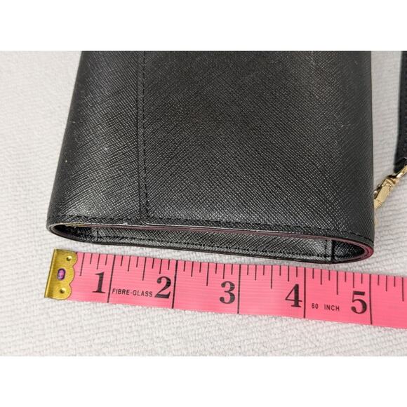 Kate Spade Purse Crossbody Wallet Black‎ Textured Mini Travel Compact Slim - Picture 10 of 12